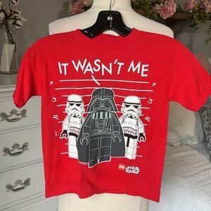 Star Wars Lego Red Shirt Cotton Short Sleeve Boys XS 4/5